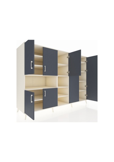 Kronos Dolap 13 Raflı 7 Kapaklı 220x59x163 Aytaşı-antrasit/aytaşı Aytaşı-antrasit/aytaşı