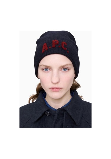 A.p.c Axel Beanie Unisex Yumuşak Ve Sıcak %100 Yün Bere Koyu Lacivert