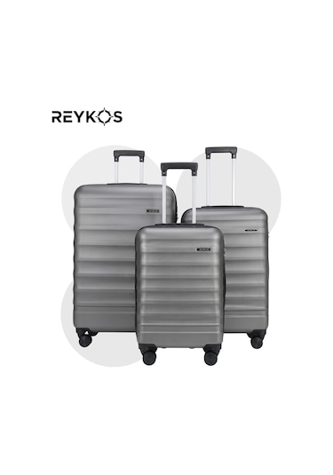 Reykos Rey-way Gri Unisex 3 Lü Valiz Seti Büyük-orta-kabin