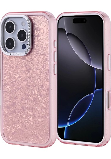 Apple Uyumlu iPhone 16 Pro Kılıf Taşlı Tasarım Zore Kapi Kapak
