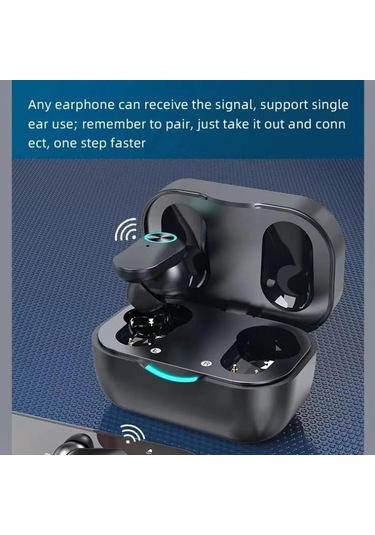 Queed Bluetooth 5.2 Kablosuz Bluetooth Kulaklık HD Ayna Kulplu Dijital Ekran Spor Binaural Kulak İçi Kulaklık