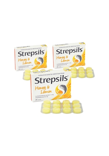 Strepsils Bal-Limon Aromalı 24 Pastil 3 Adet