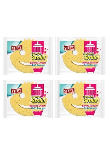 Stepy Smile Banyo Süngeri X 4 Paket Sarı