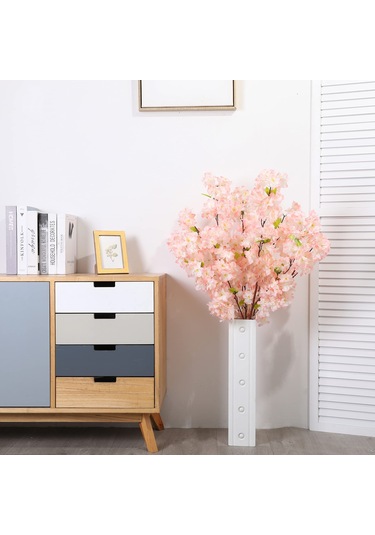 Hangfox 5 Adet Şampanya Rengi 4 Çatal Kullu 140 Gözlü 1.1m Plastik Sakura Dalı - Düğün Ve Ev Dekorasyonu İçin