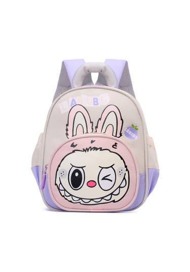 Labubu Sevimli Çizgi Film Eğlence Aydınlatma Işık İlkokul Öğrencisi Çocuk Kız Okul Çantası Mor