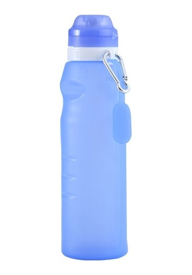 Zsykd Xc-282 600ml Katlanır Silikon Bardak - Seyahat, Kamp Ve Spor İçin Taşınabilir Su Isıtıcısı Mavi Çelik Mavi