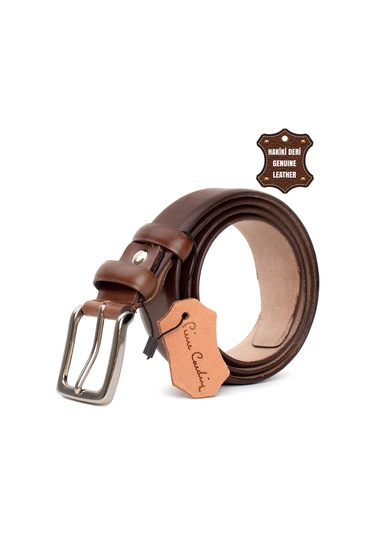Pierre Cardin Pc351 Erkek 3,5 Cm Hakiki Deri Kemer Kahverengi-kahverengi Kahverengi