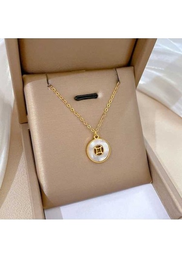 Dancemonkey Titanyum Çelik Geometrik Hayvan Kadın Kolye-jhxl42 Altın