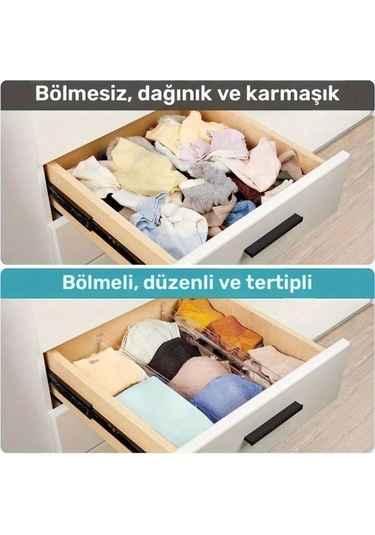 Akrilik Ayarlanabilir Çekmece Bölücü Düzenleyici Organizer 8 Adet Diğer
