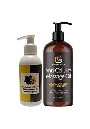 Selülitlere Son Anti Selülit Masaj Yağı Anti-cellulite 240 Ml + Buckthorn Fazla Kilolardan Kurtulma Göbek Basen Masaj Kremi 150 Ml