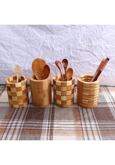 Suntek Doğal Bambu Mutfak Yemek Çubukları Gereçleri Tutucu