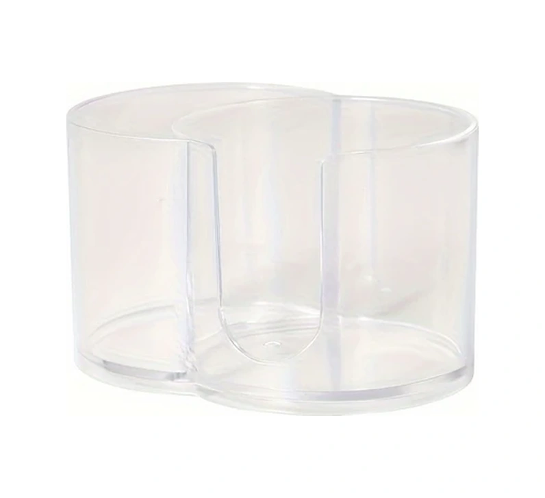 Chuangyinshop 1 Adet Şeffaf Çift Bölmeli Yuvarlak Makyaj Temizleme Pedi Ve Kulak Çubuğu Saklama Kutusu Şeffaf