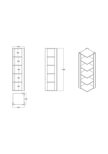 Ankle Köşe Rafı, Kitaplık - Parlak Beyaz