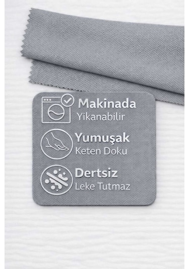 Perdeyap1980 Gri Ada Fon Perde Tek Kanat 1/3 Sık Pile Gri