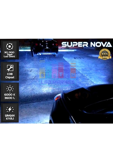 Supernova Buz Mavi H1 Simsek Etkili Zenon Cob Led Xenon Led Headl