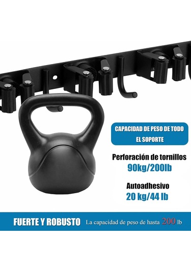 Youmex Duvarlı Süpürge Ve Mop Tutucu, 5 Konumlu 4 Paslanmaz Çelik Kanca, Otomatik Yapışkan Montaj, Garaj-mutfak-banyo İçin Düzenleyici