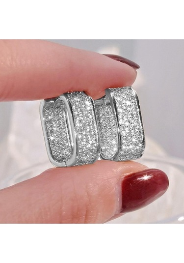Gümüş Kadınlar İçin Kübik Zirkonlu Lüks Moda Yüzükler, Altın Gelin Aksesuarları, Düğün Küpeleri, Sevgililer Günü Hediyesi, Takı Gümüş