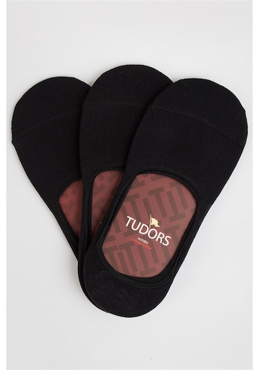 Tudors 3'lü Düz Babet Erkek Çorap-20188 Siyah