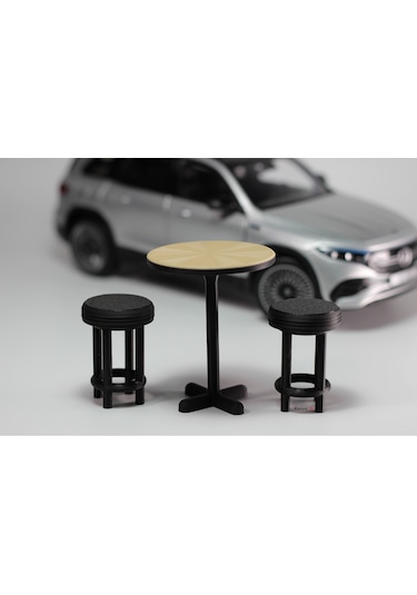 1/18 Ölçek Diorama Bar Masası Seti, Cafe Masası Seti, Diorama Seti