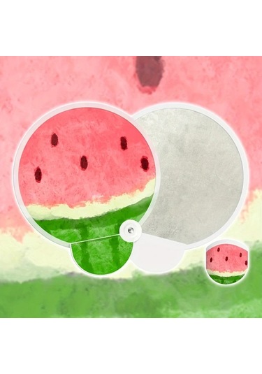 Willowhaven Leavesshadow Taşınabilir Katlanır El Soğutma Fanı Karpuz Desenli Hafif Yansıtıcı Yüzey