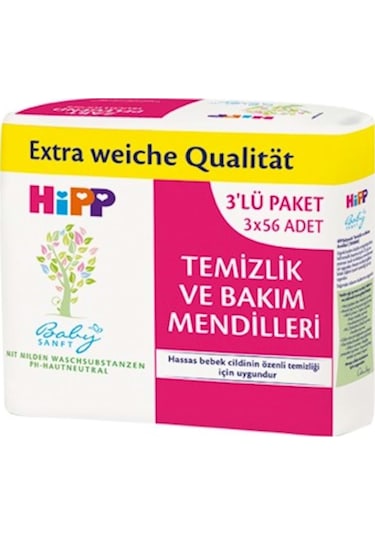 Hipp Bebek Temizlik Ve Bakım Mendili 3X56 Adet