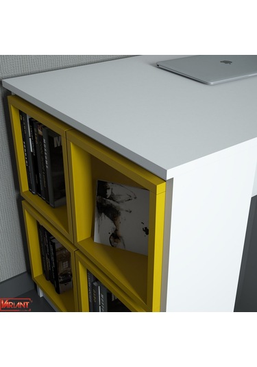 Variant Variant Box Çalışma Masası - Beyaz / Sarı Beyaz