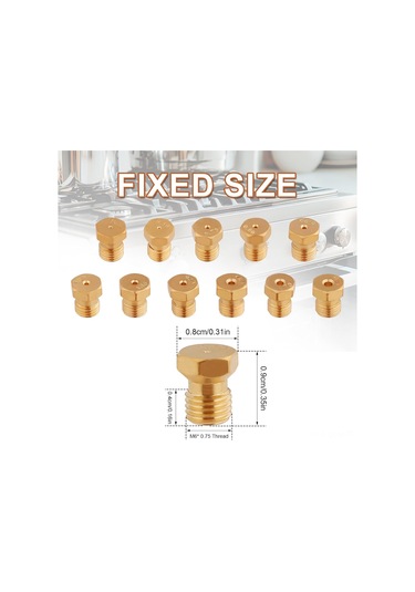 Qingmipy M6x0.75 Bakır Propana Dönüştürme Aleti Seti - 36 Parça Ocak Fırın Açıkça Dönüştürücü Burner Aksesuarı Altın