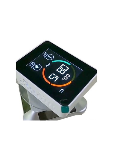 Hangfox Beyaz Taşınabilir Co2 Tespit Cihazı - Hava Kalitesi Analizörü 400-5000ppm Lcd Ekranlı Dijital Göstergeli