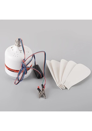 Xuweiwei 12v Düşük Voltajlı Vantilatör Işık 1 Adet Taşınabilir Fan Işığı Kamp Pazar Standı Avlu Balkon Yatak Oturma Odası İçin