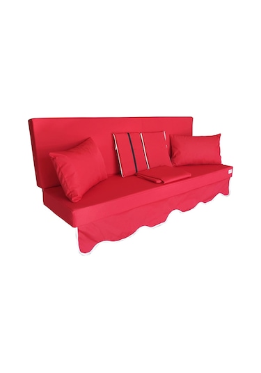 Mirzade Aqua Salıncak Minderi Su Geçirmez Kumaş Gri Sünger Fermuarlı Set-salıncak Kırmızı