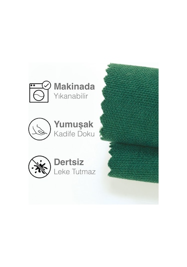 Kadife Dokulu Zümrüt Yeşili Rengi Daily Series Runner 40 X 140 Zümrüt Yeşili