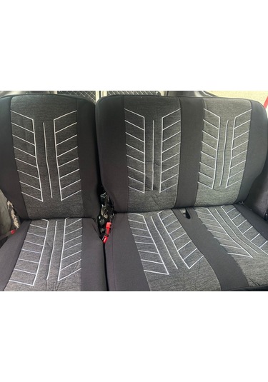 Argalı Ford Courier Araca Uygun Oto Koltuk Kılıfı Üniversal Keten Ve Suni Deri Cepli Oto Koltuk Kılıf Beyaz