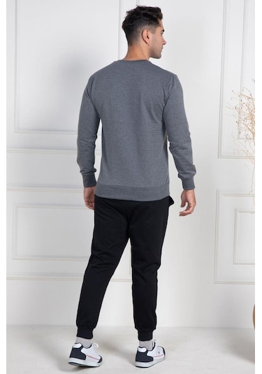 Mecit Pijama Mecit 2976 Gri İki İp Örme Spor Model Erkek Pijama Takımı Gri