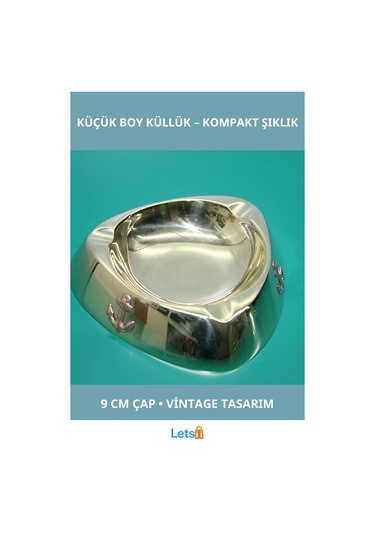 Dayanıklı Pirinç Küçük Boy Şık Küllük 9 Cm