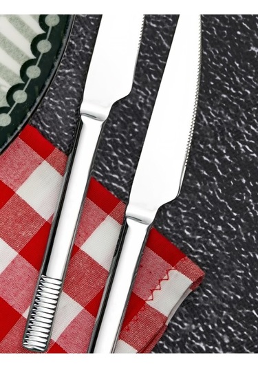 Cooker 2'lı Heybeli Paslanmaz Çelik Yemek Bıçağı Ckr2169 Çelik