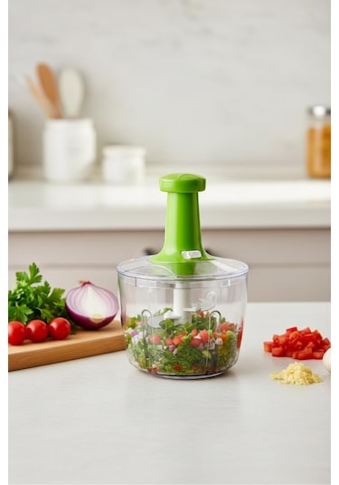 Xxl Basmali El Rondosu Sebze Meyve Doğrayıcı 2,5 Lt 2 Parça Yeşil