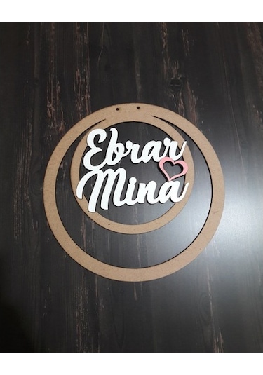 Ahşap Isimli Makrome Kasnak-Makrome Isimlik- Isimli Çember (402406695)