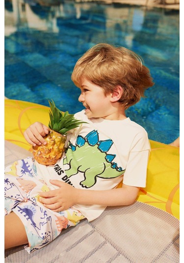 DeFacto Erkek Bebek Hayvan Desenli Micro Deniz Şortu E3519A525SMBG186 Bej