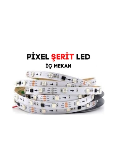 Rgb Magic Şerit Led Ip20 Metrede 60 Led 5mt Ip20- Ws2811-magıc Led