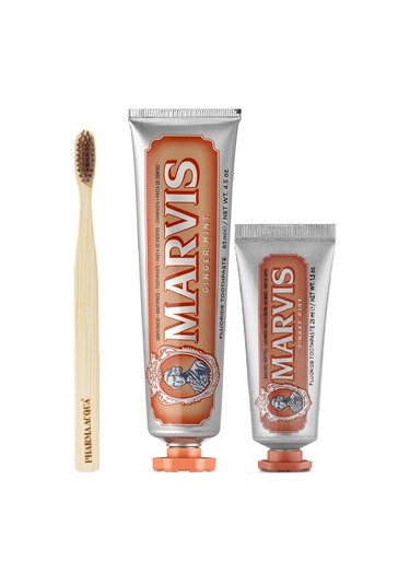 Pharma Acqua Bambu Diş Fırçası Marvis Ginger Mint 2'li 85 ml + 25