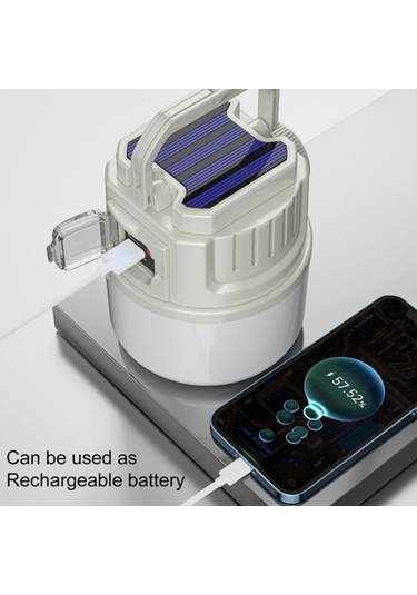 Cbtx C52 Çok Fonksiyonlu El Feneri Güneş Enerjisi Kamp Işığı Zumlanabilir Ipx6 Usb Çıkışlı Su Geçirmez Çadır Lambası, Gösterge Yeşil