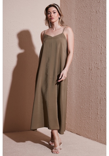 Fashion Friends Bayan Elbise 25y0501k1 Haki Haki