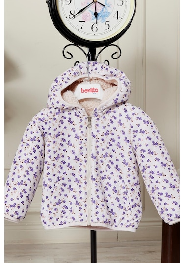 Benitto Kids Çift Taraflı Kız Bebek Çocuk Mont 51344 Mor