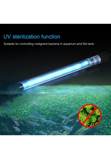 Konesam Akvaryum Uv Cilt Ve Alg Temizleyici Işığı - 13w - Amerikan Standartı - Kuvars Cam Gövde - 150cm Kablolu