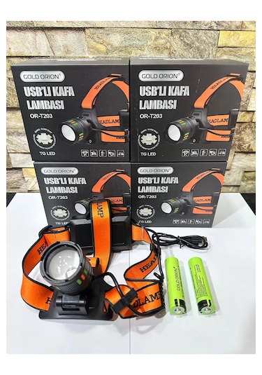 Or-t203 Gold Orion Usb-c Şarjlı Led Kafa Lambası Siyah