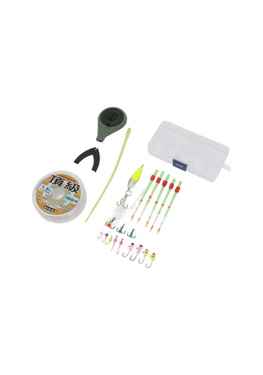 Wezone Kış Balıkçılığı Seti: Dayanıklı Buz Balıkçılık Kamışı, Keskin İğneler Ve Taşınabilir Depolama Kutusu - Asker Yeşili