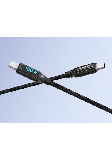 X-Level XCC8406 X-Powerdigi Usb-C To Type-C Dijital Göstergeli Örgü Kablo