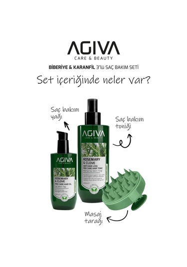 Agiva  Biberiye&Karanfil Saç Bakım Yağı Seti