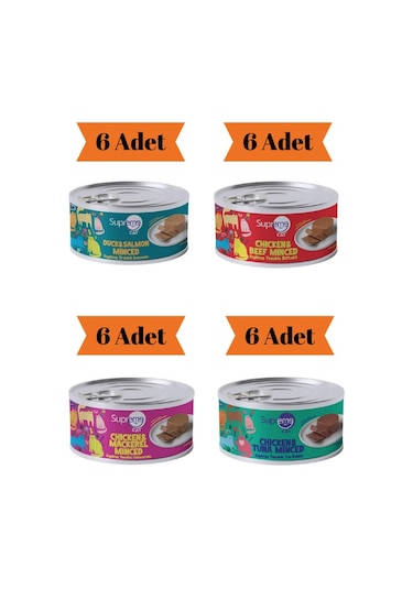 Supreme Cat Kıyılmış 4 Çeşit Karışık Yetişkin Kedi Konservesi 24 x 85 G