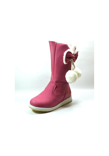 Pinokyo 951 Pembe Yünlü Fermuarlı Kız Çocuk Bot Pembe